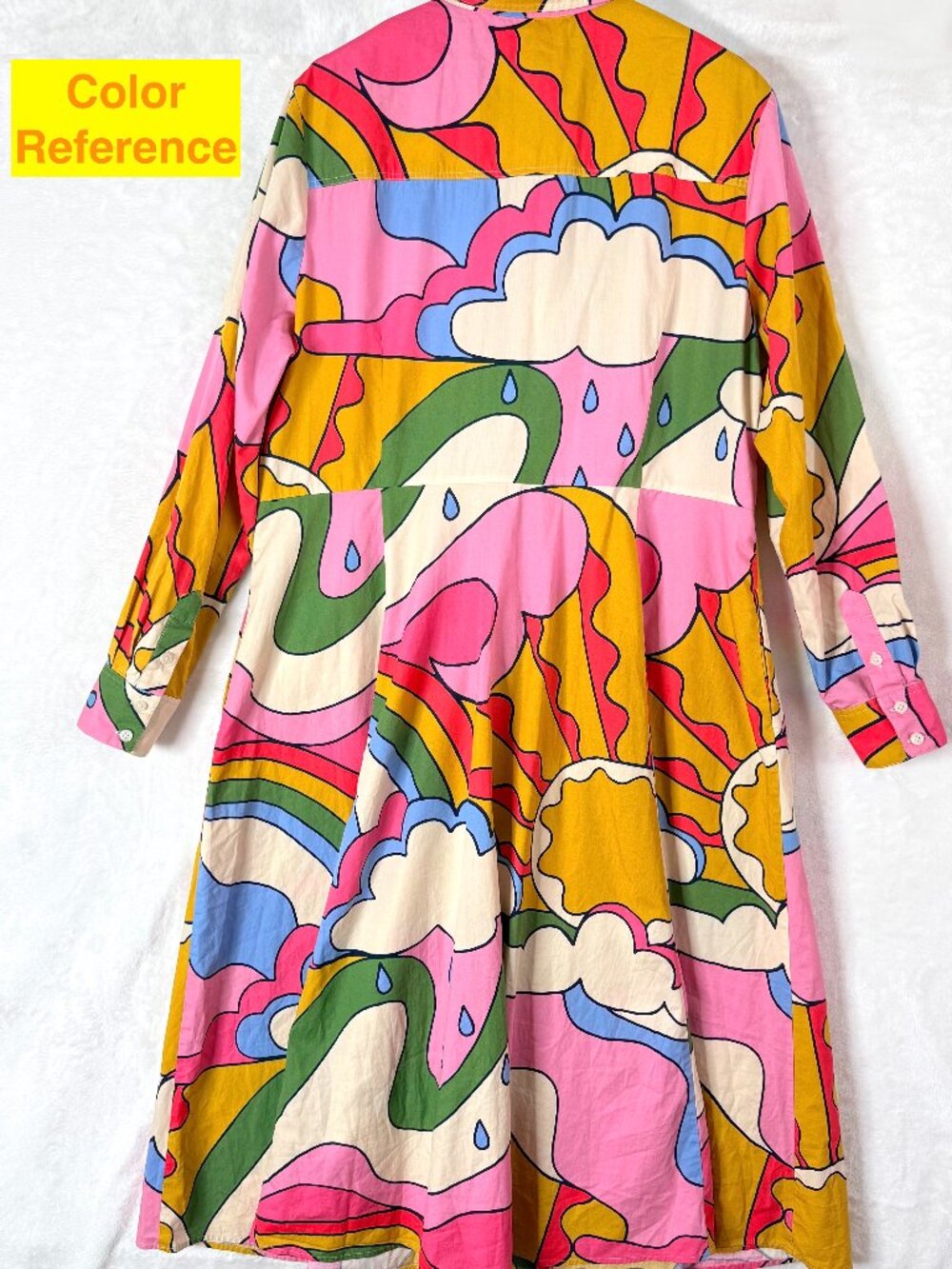 Boden Amy Waist Tie Collared Button Front Shirt Midi Dress 16 18R Preppy Coastal - Picture 5 of 7